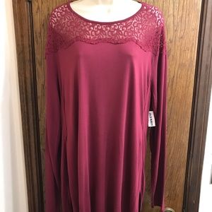 Old Navy XL Long Sleeve Burgundy Blouse